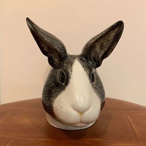 Quail ceramics rabbit head egg cup